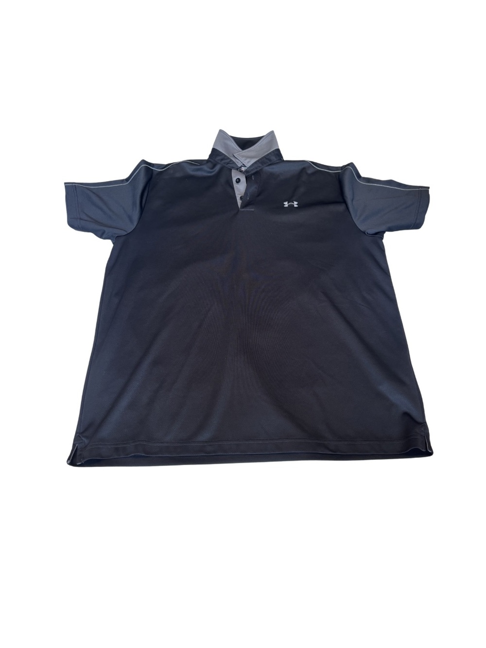 Under Armour Men’s Black Polo with Gray Collar & Sleeves - Picture 1 of 3